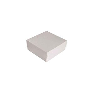 Komple Karton Kutu Düz Renk 8x8x3 Cm (25 Adet)  Beyaz