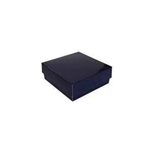 Komple Karton Kutu Düz Renk 8x8x3 Cm (25 Adet)  Lacivert