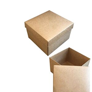 Komple Karton Kutu Düz Renk 15x15x10 Cm  (10 Adet )  Kraft