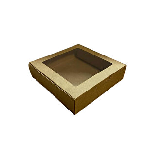 Karton Kutu Pencereli  Havlu Kutusu 25x25x5 (10 Adet)  Kraft