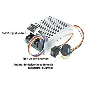 Dijital Göstergeli Takometreli Çift Yönlü İleri Geri Dc Motor Hız Regülatörü 40a 12v24v36