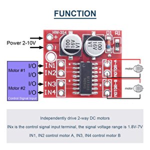 L298n Mini 2 Yönlü Motor Sürücü İleri Ve Geri Pwm Hız Regülatörü Dual H-bridge Stepper Motor
