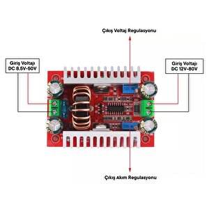 400w Dc-dc Yüksek Güç Sabit Akım Voltaj Boost Led Sürücü Modül