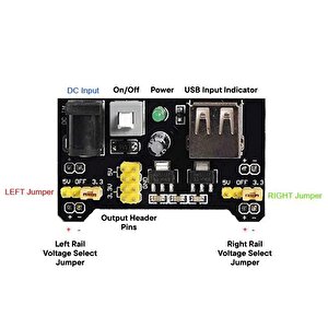 Mb-102 Breadboard Güç Kaynağı Modülü Dual 5v/3.3v Output Dc Voltaj Regülatörü