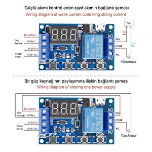 Tek Yön Zaman Ayarlı Tetiklemeli Röle Power Off