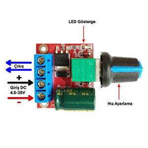 Pwm Dc Motor Hız Ayarlayıcı 5v-35v Speed Regulator Switch 5a Switch Function Led Dimmer