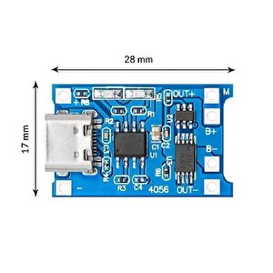 Tp4056 1a Lityum Pil Şarj Modülü Type-c Usb Şarj Korumalı