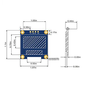 0.96inch Mavi Yeşil Dual Color Oled Lcd Ekran I2c Iic Communication Display