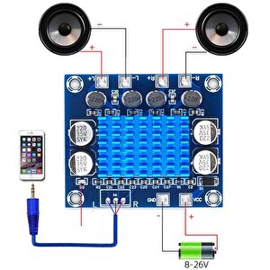 Xh-a232 Hd Dijital Audio Ses Güç Amplifikatörü Arttırıcı Modül 12v24v Ses Genişletme Kartı Dual Kana