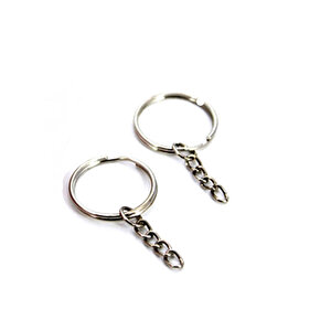 Anahtarlık Halkası Zincirli  4 Cm (50 Adet)  Gümüş