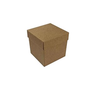 Komple Karton Kutu Düz Renk 7x7x7 Cm (25 Adet)  Kraft
