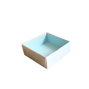 Asetat Kapaklı Karton Kutu 6x6x2.5 Cm (50 Adet)  Mavi