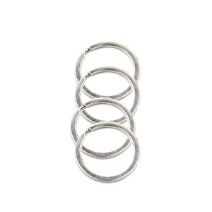 Zincirsiz Boş Yassı Model Anahtarlık Halkası  3.1 Cm (50 Adet)  Gümüş