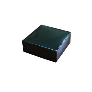 Komple Karton Kutu Düz Renk 6x6x2.5 Cm (25 Adet)  Siyah