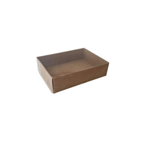 Asetat Kapaklı Karton Kutu 9x12x3 Cm (25 Adet)  Kraft