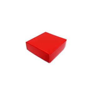 Komple Karton Kutu Düz Renk 6x6x2.5 Cm (25 Adet)  Kırmızı