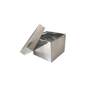 Komple Karton Kutu Düz Renk 8x8x6.5 Cm (25 Adet)  Gümüş