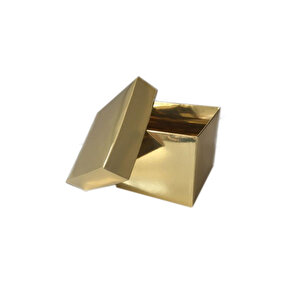 Komple Karton Kutu Düz Renk 8x8x6.5 Cm (25 Adet)  Gold