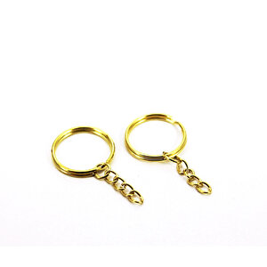 Anahtarlık Halkası Zincirli  4 Cm (50 Adet)  Altın