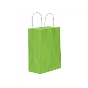 Kağıt Hediye Çantası Düz Renk Büyük Boy 25x31 Cm (25 Adet)  Fıstık Yeşili