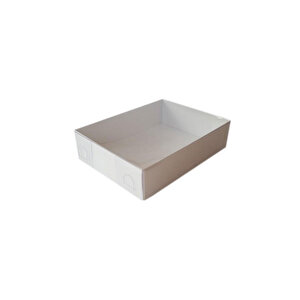 Asetat Kapaklı Karton Kutu 9x12x3 Cm (25 Adet)  Beyaz