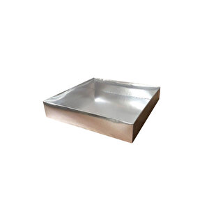 Asetat Kapaklı Karton Kutu Havlu Kutusu 25x25x5 Cm (10 Adet)  Gümüş