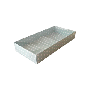 Asetat Kapaklı Karton Kutu 20x10x3 (25 Adet)  Puantiyeli Mavi
