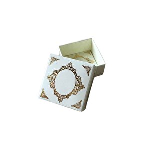 Komple Karton Kutu Saray Desen Gold Yaldız 4x4x2 Cm (50 Adet)  Krem