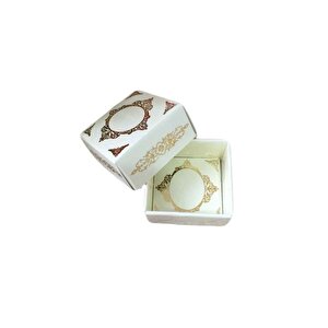 Komple Karton Kutu Saray Desen Gold Yaldız 4x4x2 Cm (50 Adet)  Krem