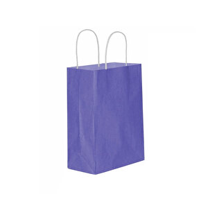 Kağıt Hediye Çantası Düz Renk Battal Boy 31x41 Cm (25 Adet)  Mor