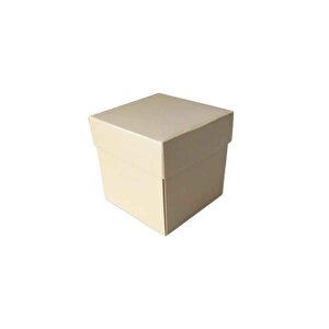 Komple Karton Kutu Düz Renk 6x6x6 Cm (25 Adet)  Krem