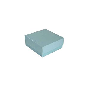 Komple Karton Kutu Düz Renk 8x8x3 Cm (25 Adet)  Mavi