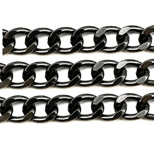 Alüminyum Çanta Ve Takı Zinciri 10 Mm (1 Metre)  Siyah