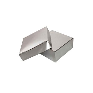 Komple Karton Kutu 5x5x2.2 Cm (50 Adet)  Gümüş