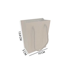 İp Saplı Karton Çanta Minik Boy Düz Renk 13.8x10x5 Cm (25 Adet)   Mavi