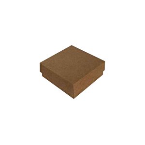 Komple Karton Kutu Düz Renk 7x7x2.2 Cm (25 Adet)  Kraft