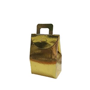 Kına Ve Çerez Çantası Karton Düz 7.5x11x4  Cm (20 Adet)  Gold