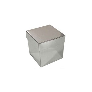 Komple Karton Kutu Düz Renk 7x7x7 Cm (25 Adet)  Gümüş