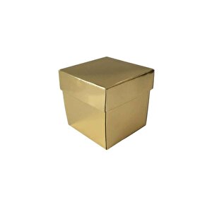 Komple Karton Kutu Düz Renk 6x6x6 Cm (25 Adet)  Gold
