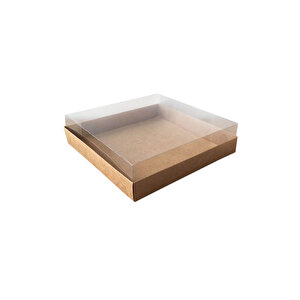 Asetat Kapaklı Karton Kutu Havlu Kutusu 20x20x5  Cm (10 Adet)  Kraft