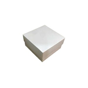 Komple Karton Kutu Düz Renk 10x10x5 Cm  (25 Adet)  Beyaz