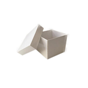 Komple Karton Kutu Düz Renk 8x8x6.5 Cm (25 Adet)  Beyaz