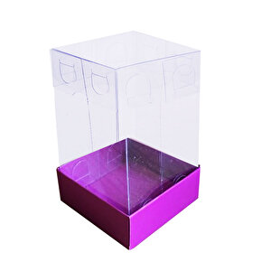Asetat Kutu Altı Karton 5x5x8 Cm (50 Adet)  Mor