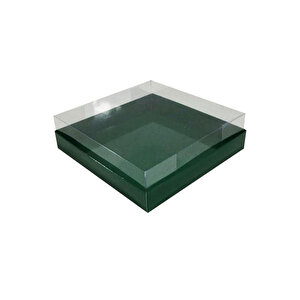Asetat Kapaklı Karton Kutu Havlu Kutusu 20x20x5  Cm (10 Adet)  Yeşil