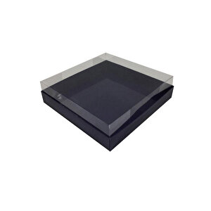 Asetat Kapaklı Karton Kutu Havlu Kutusu 20x20x5  Cm (10 Adet)  Lacivert