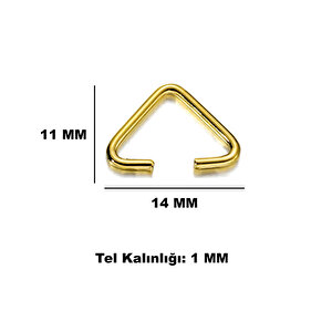 Anahtarlık Montaj Halkası Üçgen Takı Bağlantı Halkası 14x11 Mm (100 Adet)  Gümüş