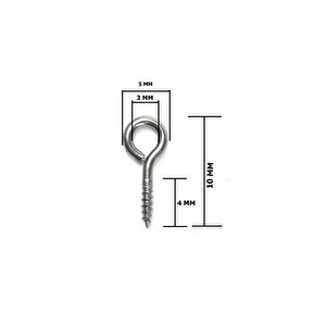 Metal Takı Ve Obje Halkası Vidalı  1 Cm  (100 Adet)  Gümüş