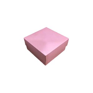 Komple Karton Kutu Düz Renk 10x10x5 Cm  (25 Adet)  Pembe