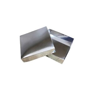 Komple Karton Kutu 10x10x3 Cm  (25 Adet )  Gümüş