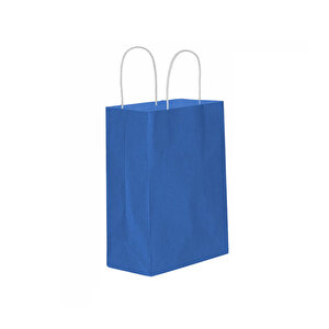 Kağıt Hediye Çantası Düz Renk Battal Boy 31x41 Cm (25 Adet)  Lacivert